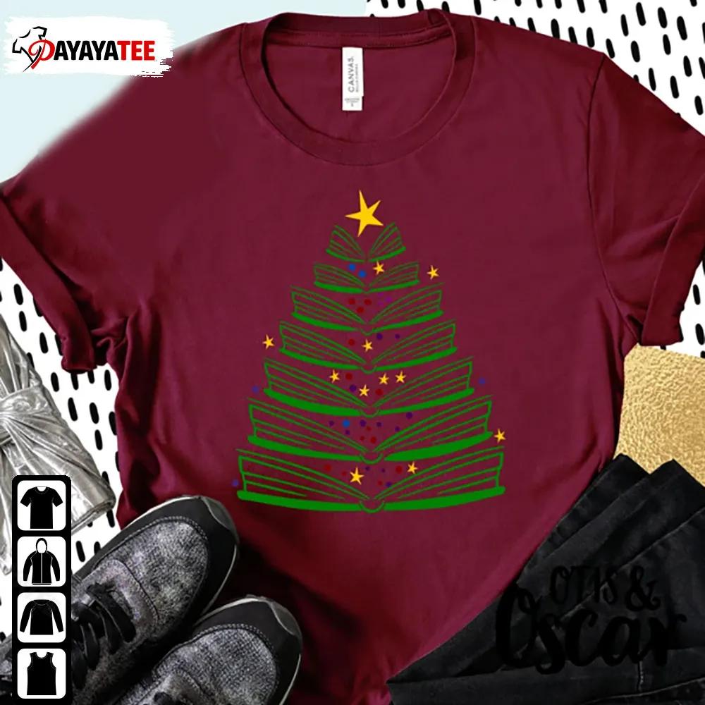 Book Tree Christmas Bookmas Shirt Teacher Christmas Gift - Ingenious Gifts Your Whole Family
