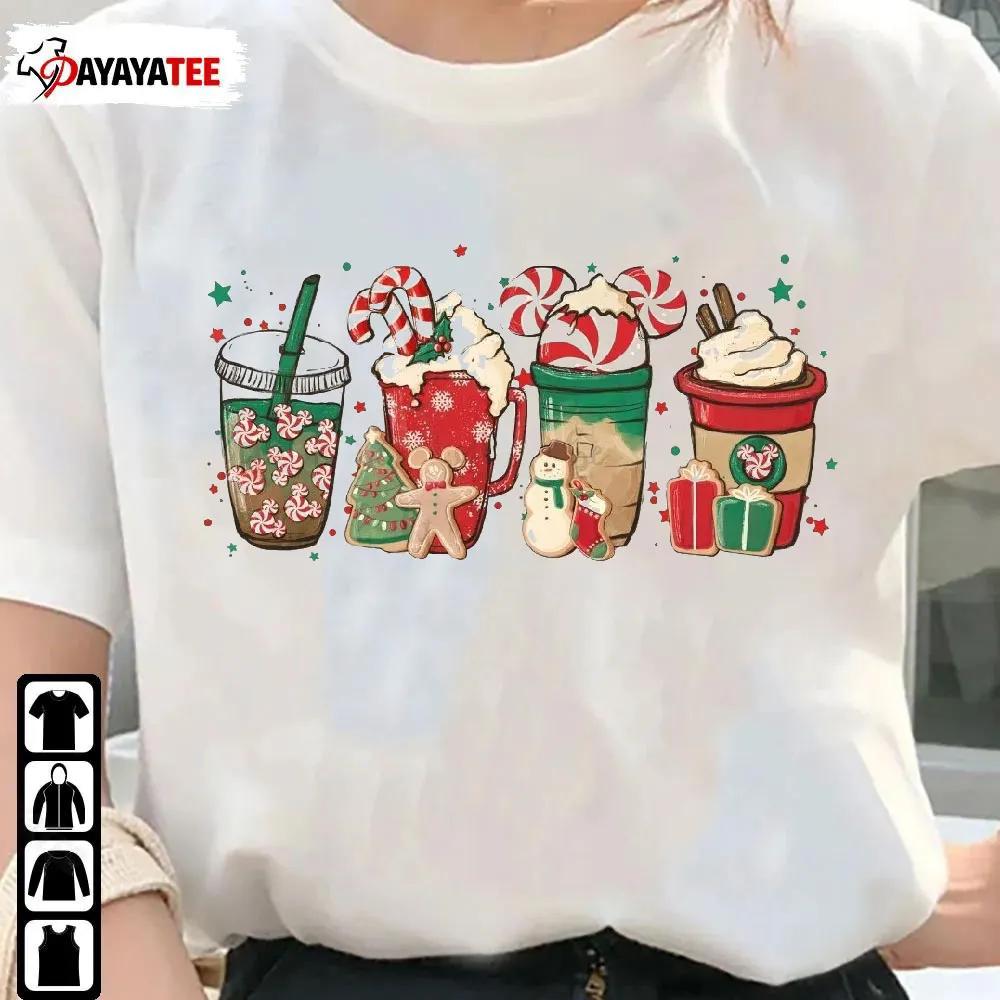 Christmas Coffee Shirt Red Peppermint Iced Latte Snowmen Sweets Snow Cozy Winter - Ingenious Gifts Your Whole Family