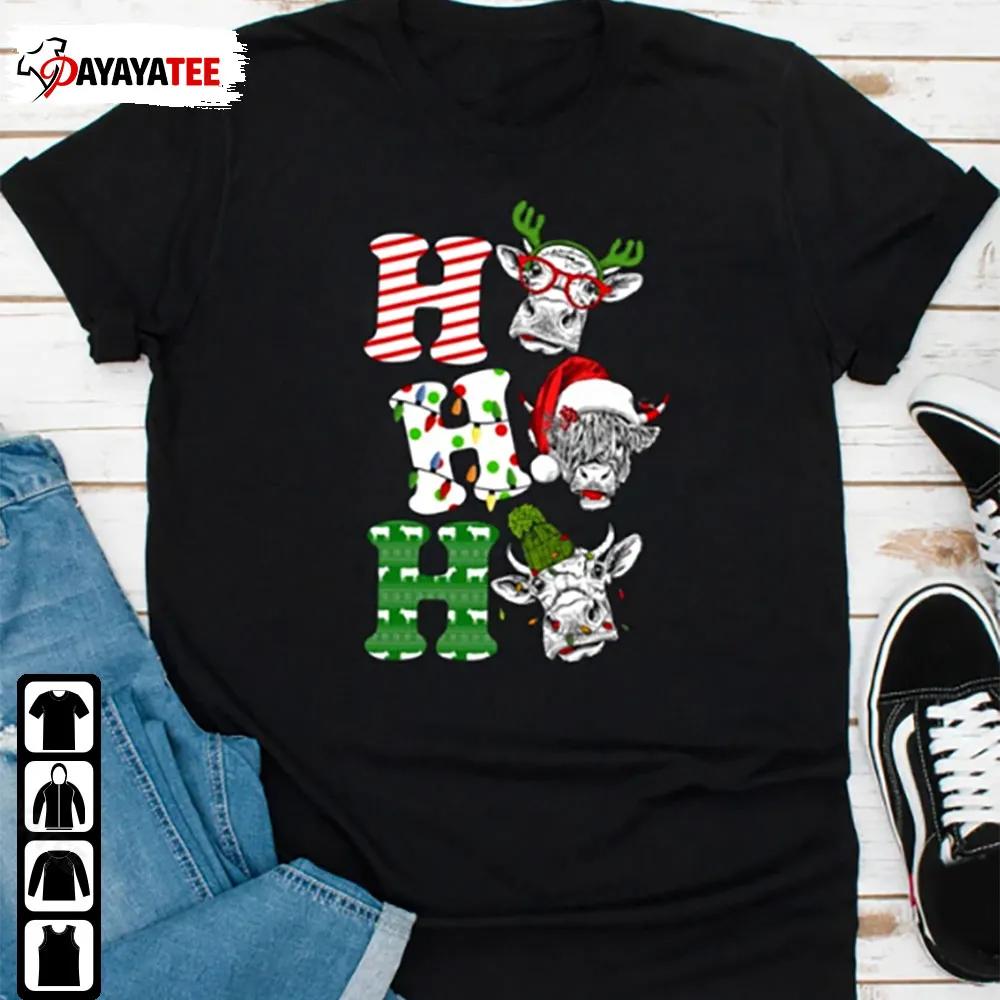 Christmas Cow Ho Ho Ho Sweatshirt Shirt Farmer Gift For Cow Lover - Ingenious Gifts Your Whole Family