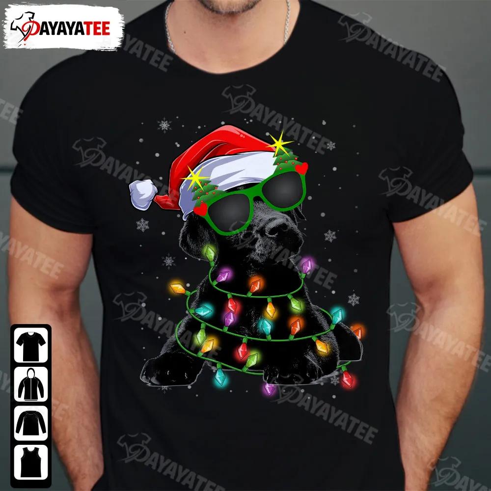 Christmas Tree Light Dog Shirt Funny Santa Black Labrador Retriever Santa Hat - Ingenious Gifts Your Whole Family