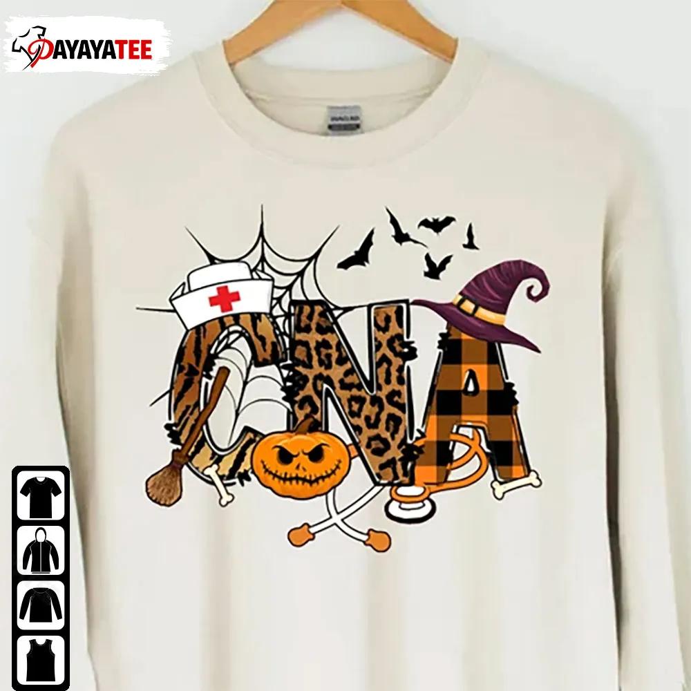 Cna Leopard Nurse Halloween Shirt Pumpkin Stethoscope - Ingenious Gifts Your Whole Family