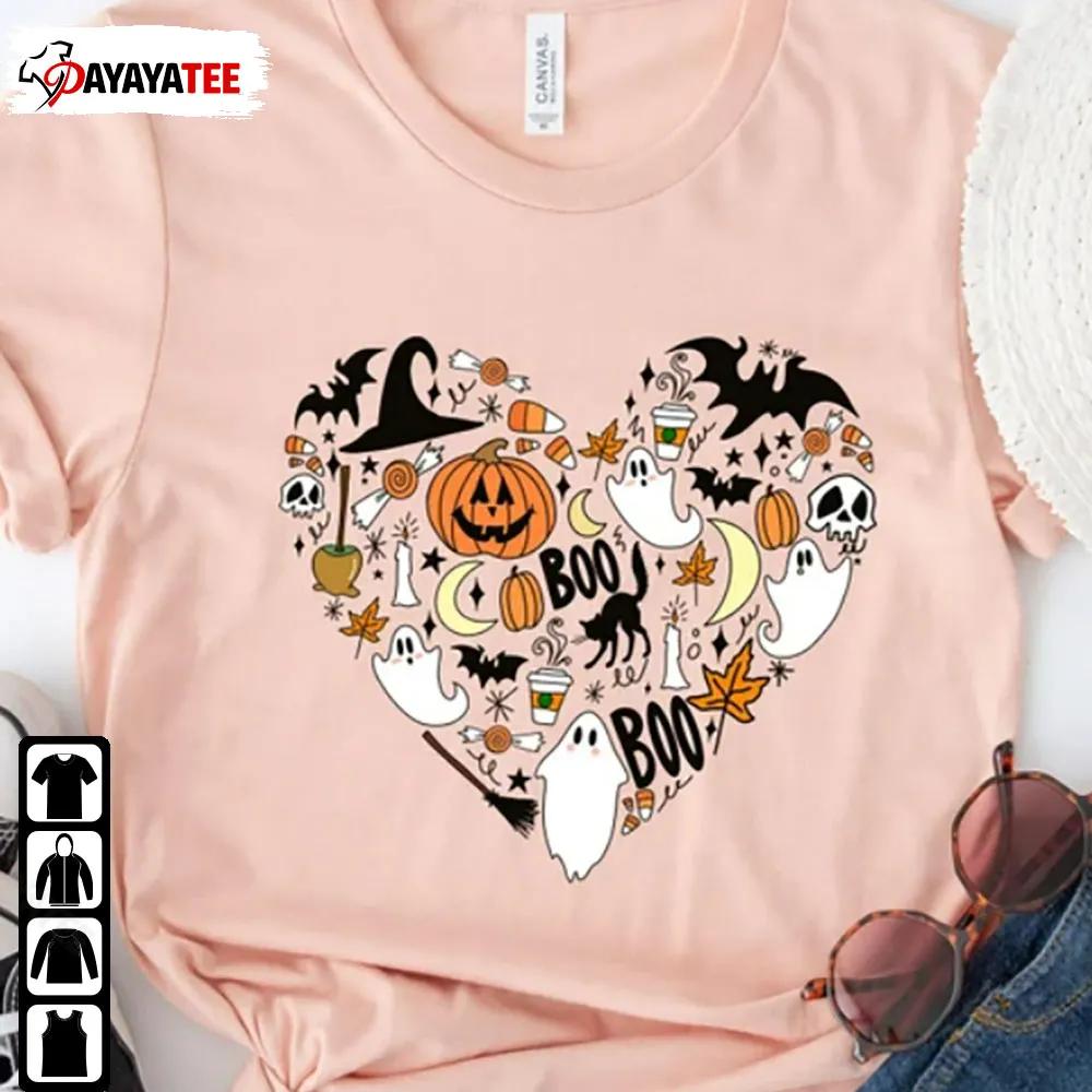 Collage Halloween Heart Doodle Shirt I Love Halloween Unisex - Ingenious Gifts Your Whole Family