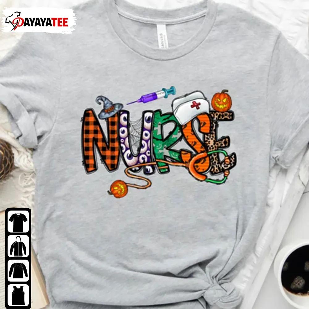 Crna Halloween Nurse Shirt Spooky Nurse Pumpkin Unisex - Ingenious Gifts Your Whole Family