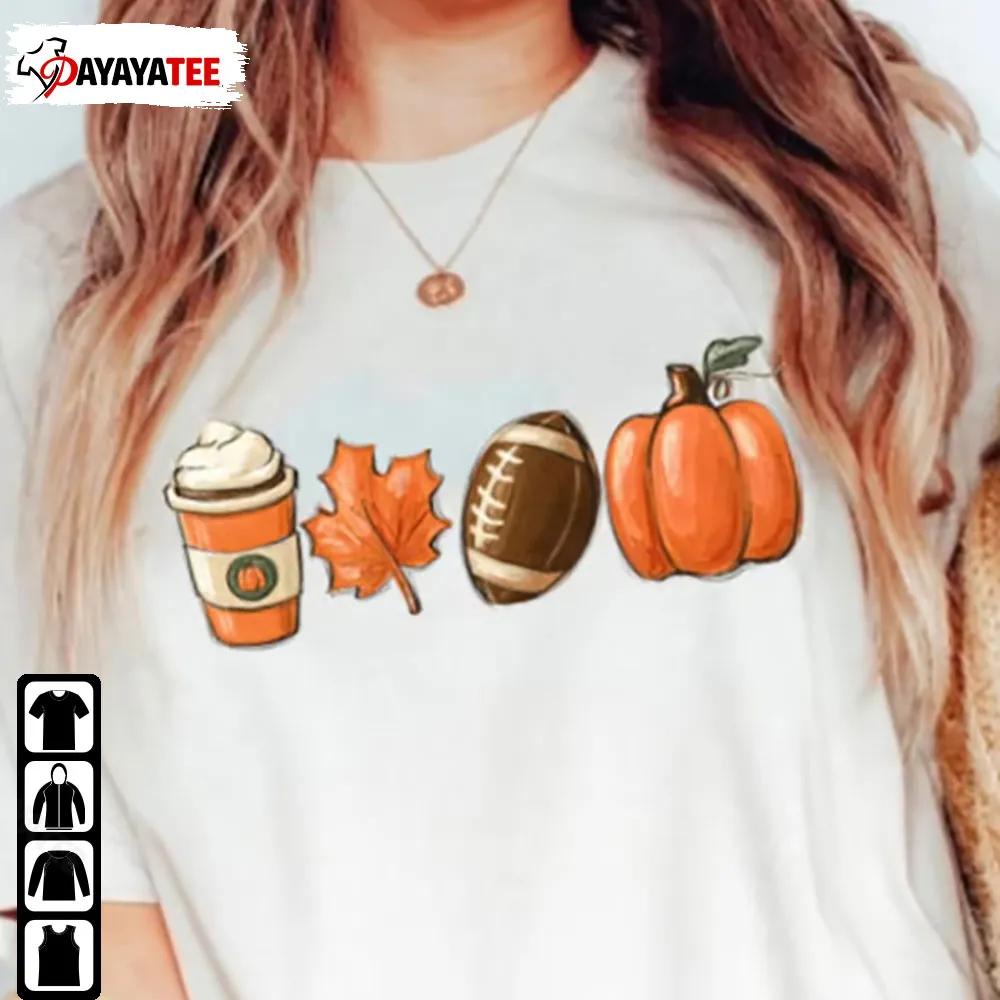 Cute Fall Sweatshirt Fall Football Coffee Pumpkin Spice Thanksgiving - Ingenious Gifts Your Whole Family