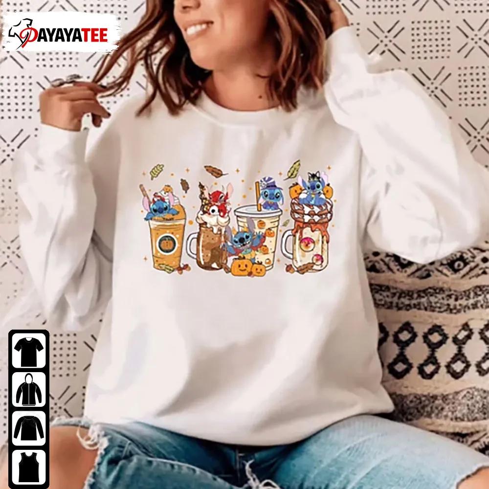 Disney Christmas Fall Stitch Halloween Coffee Shirt Autumn Vibes Coffee Lover Gift - Ingenious Gifts Your Whole Family