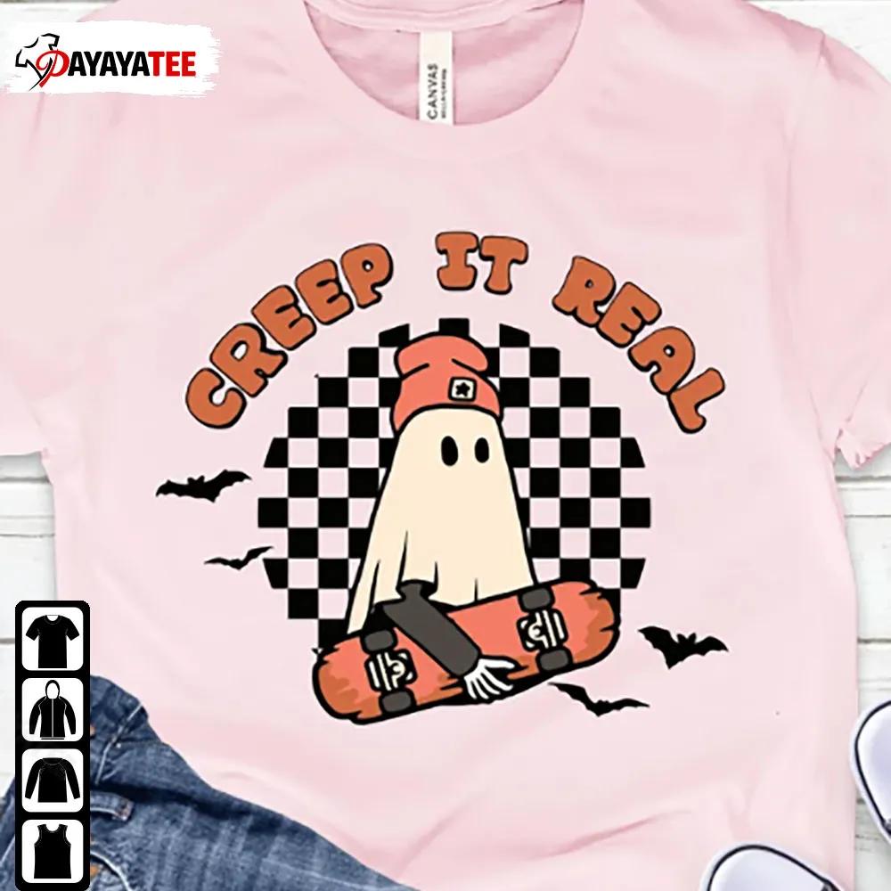 Ghost Skateboard Creep It Real Shirt Spooky Happy Hallowen - Ingenious Gifts Your Whole Family
