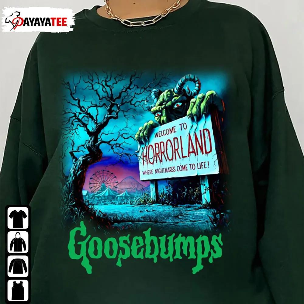 Goosebumps Welcome To Horrorland Crewneck Sweatshirt Shirt - Ingenious Gifts Your Whole Family