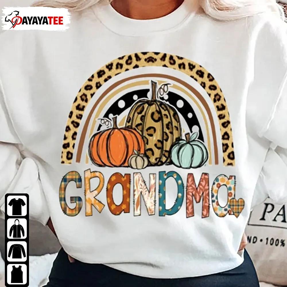 Grandma Pumpkin Rainbow Sweatshirt Leopard Pumpkin Rainbow - Ingenious Gifts Your Whole Family