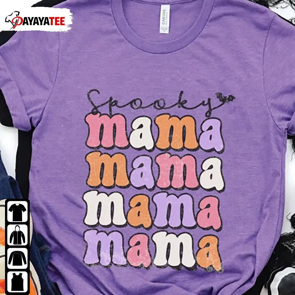 Groovy Spooky Mama Halloween Shirt Halloween Retro Vintage Fall - Ingenious Gifts Your Whole Family