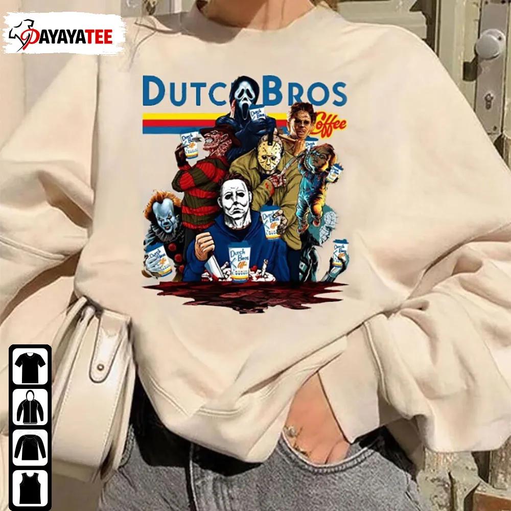Halloween Horror Movies Characters At Dutch Bros Sweatshirt Shirt - Ingenious Gifts Your Whole Family