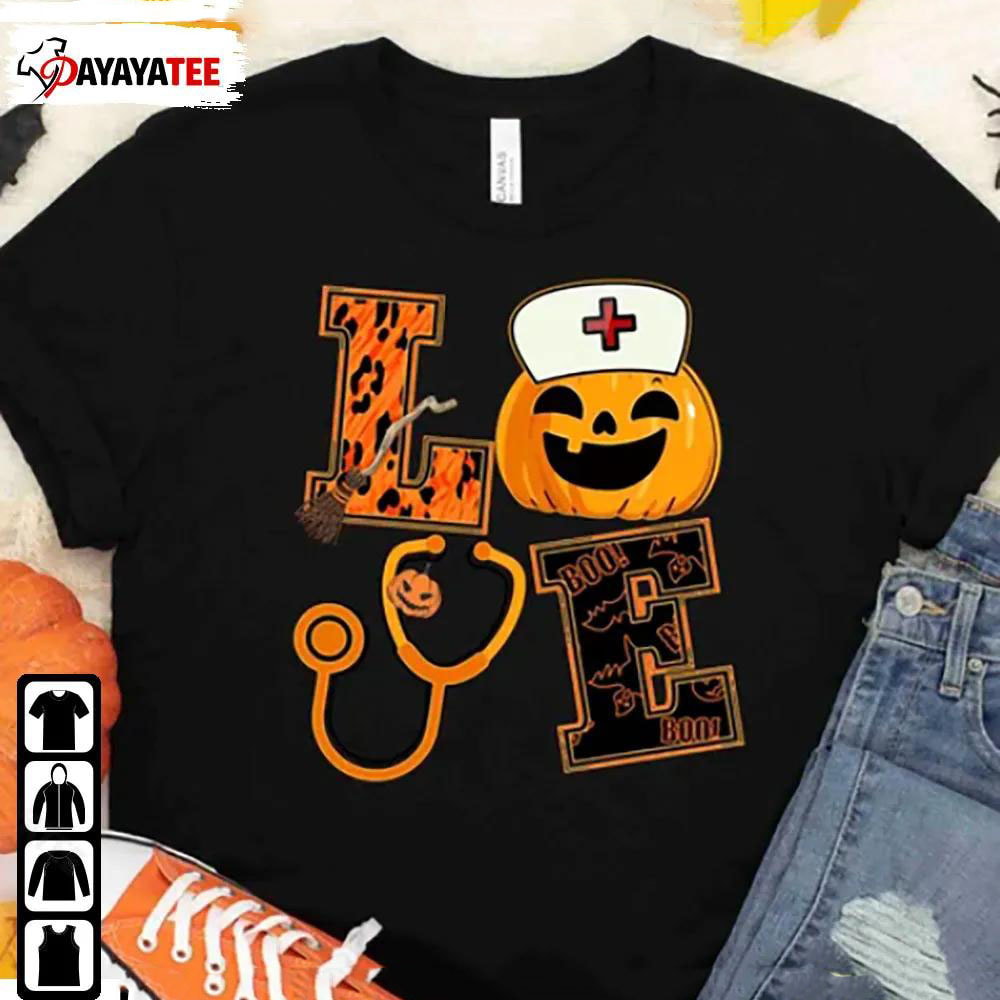 Halloween Nurse Love Shirt Nursing Stethoscope Pumpkin - Ingenious Gifts Your Whole Family