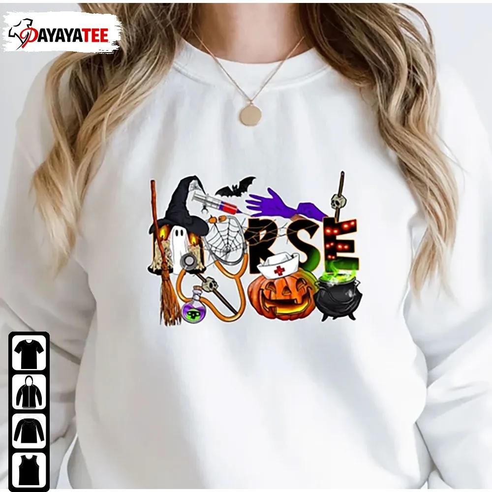 Halloween Nurse Shirt Nursing Witch Stethoscope Unisex - Ingenious Gifts Your Whole Family
