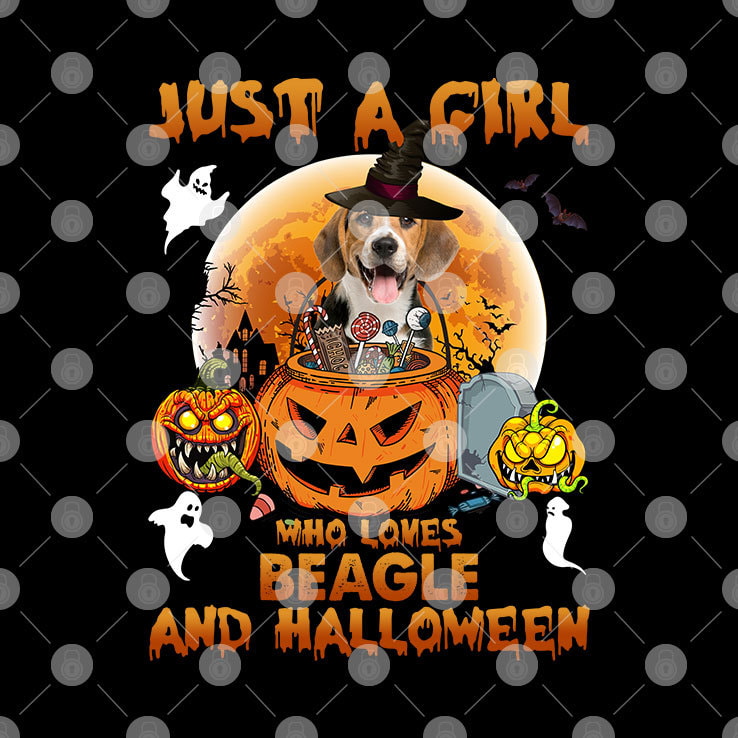 Just A Girl Who Loves Beagle And Halloween Shirt