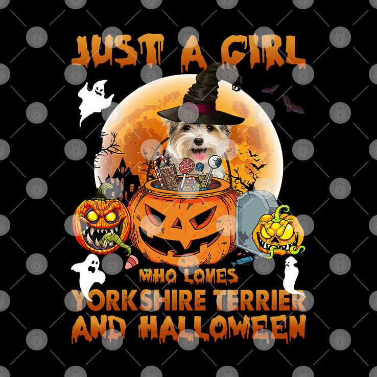 Just A Girl Who Loves Yorkshire Terrier And Halloween Shirt