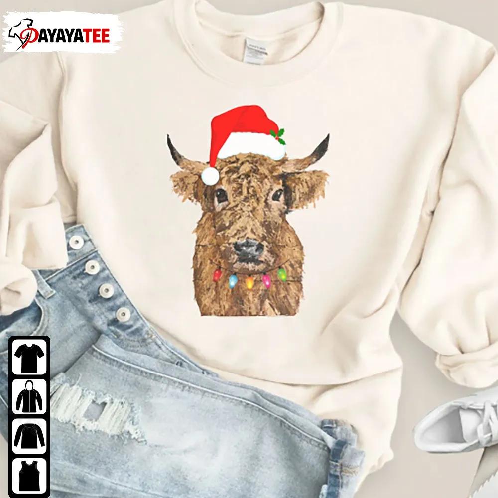 Merry Christmas Cow Heifer Sweatshirt Shirt Farmer Cow Animal Lover Gift - Ingenious Gifts Your Whole Family