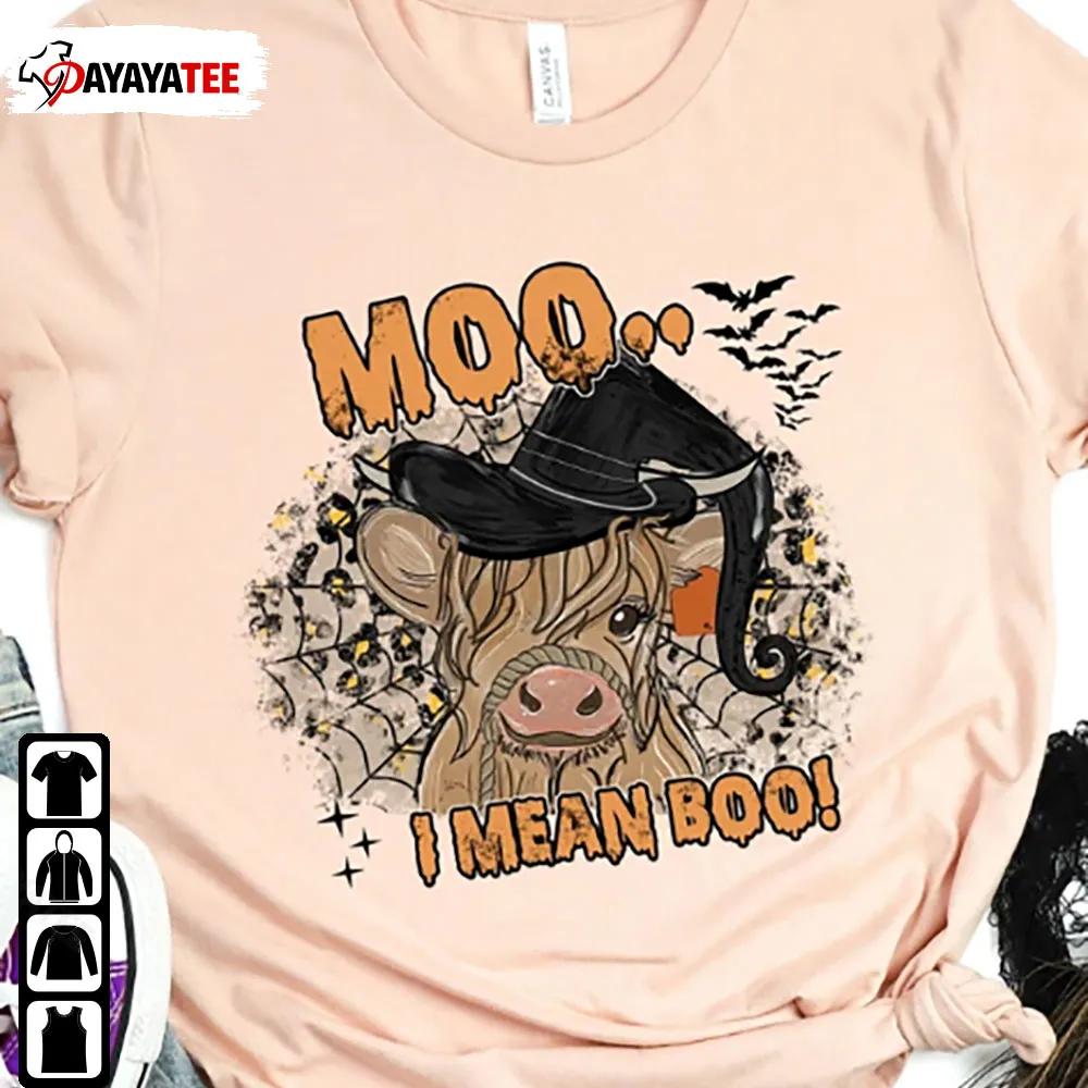 Moo I Mean Boo Shirt Funny Halloween Party Western Cow - Ingenious Gifts Your Whole Family