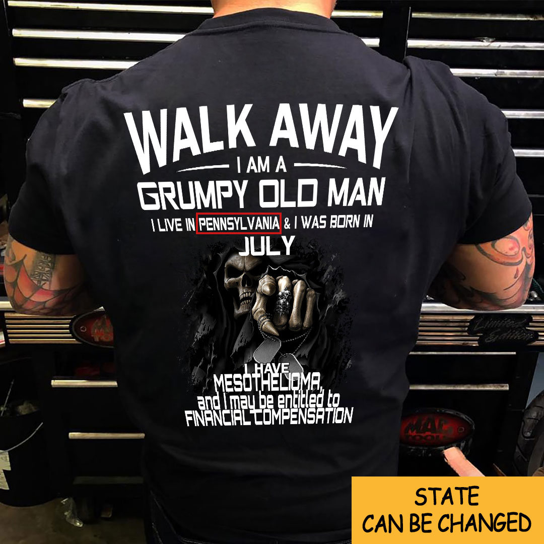 Personalized Walk Away I Am A Grumpy Old Man Was Born In July Shirt