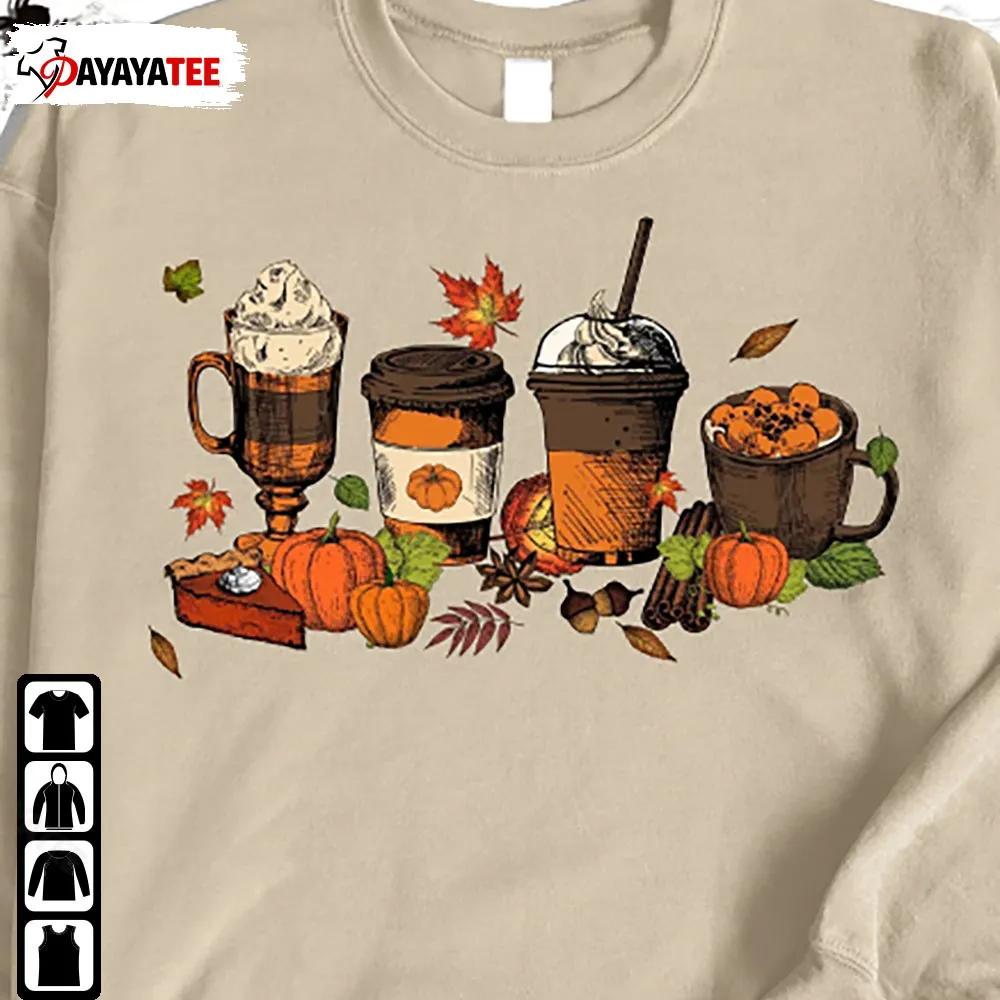 Pumpkin Spice Sweatshirt Cute Fall Coffee Lover Halloween Pumpkin Latte Drink Cup - Ingenious Gifts Your Whole Family