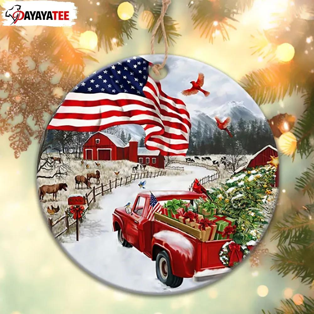Red Truck Farmhouse Ornament All Heart Come Home For Christmas - Ingenious Gifts Your Whole Family