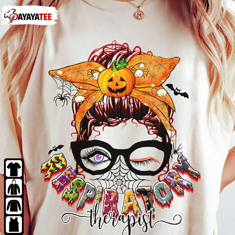 Respiratory Therapist Halloween Shirt Messy Bun Respiratory Care Practitioner - Ingenious Gifts Your Whole Family