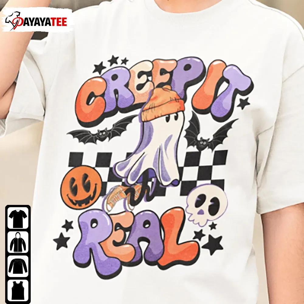 Retro Creep It Real Halloween Shirt Funny Boo Ghost - Ingenious Gifts Your Whole Family