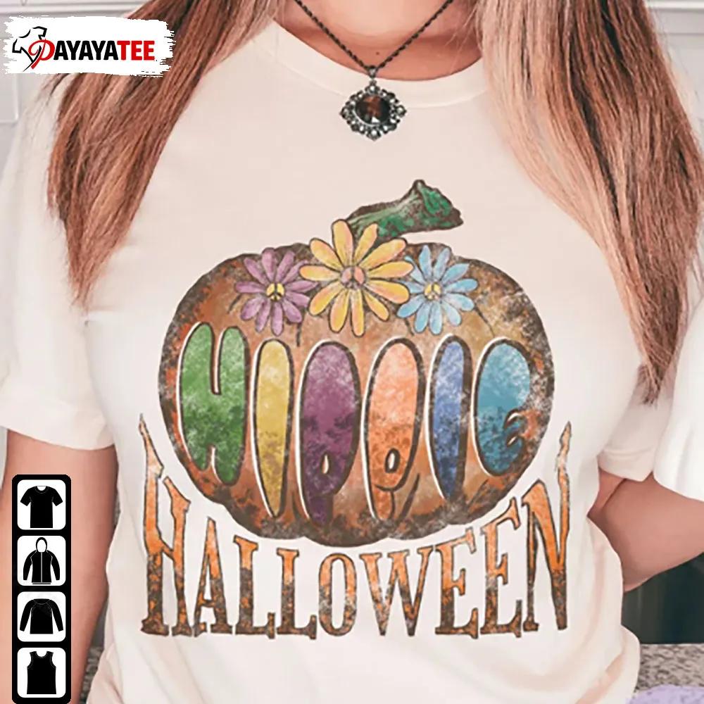 Retro Hippie Halloween Pumpkin Shirt Halloween Party Costume - Ingenious Gifts Your Whole Family