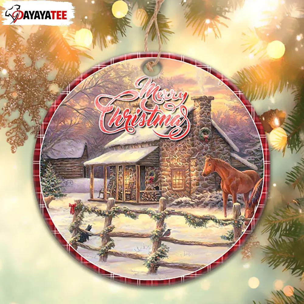 Rustic Woodland Christmas Ornament Horse Barn Winter Scenes - Ingenious Gifts Your Whole Family