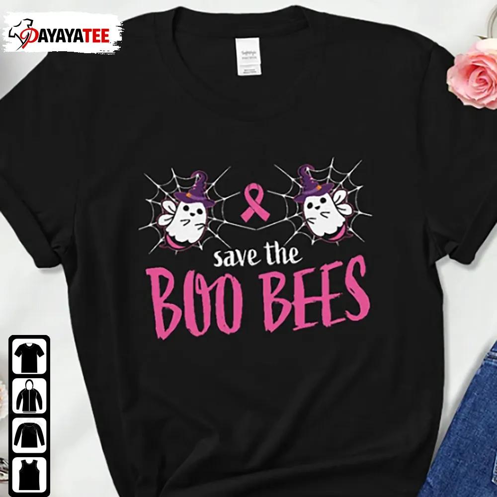 Save The Boo Bees Shirt Ribbon Breast Cancer Awareness Halloween Cancer - Ingenious Gifts Your Whole Family