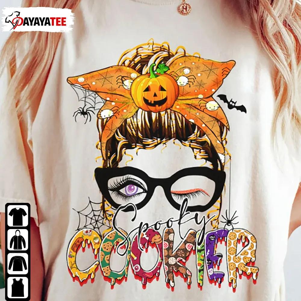 Spooky Cookier Halloween Shirt Messy Bun Cookier Halloween Costume - Ingenious Gifts Your Whole Family