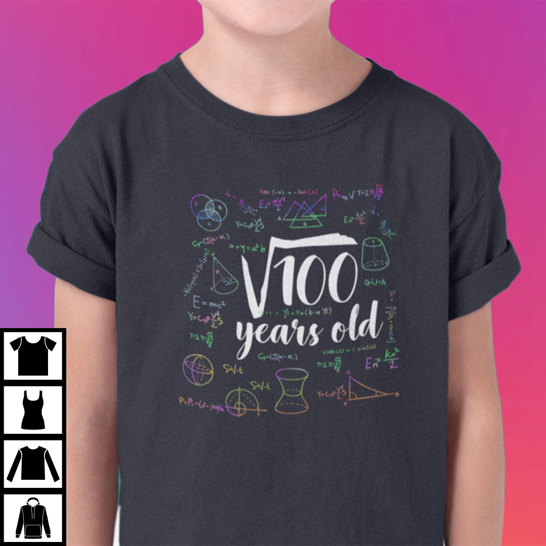 Square Root Of 100 Shirt 10th Birthday Gift