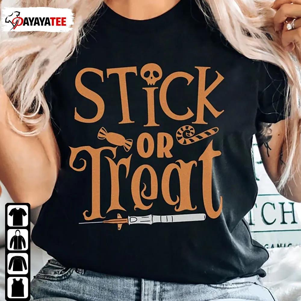 Stick Or Treat Nurse Shirt Icu Crna Halloween Vat Picc Phlebotomy Tech - Ingenious Gifts Your Whole Family