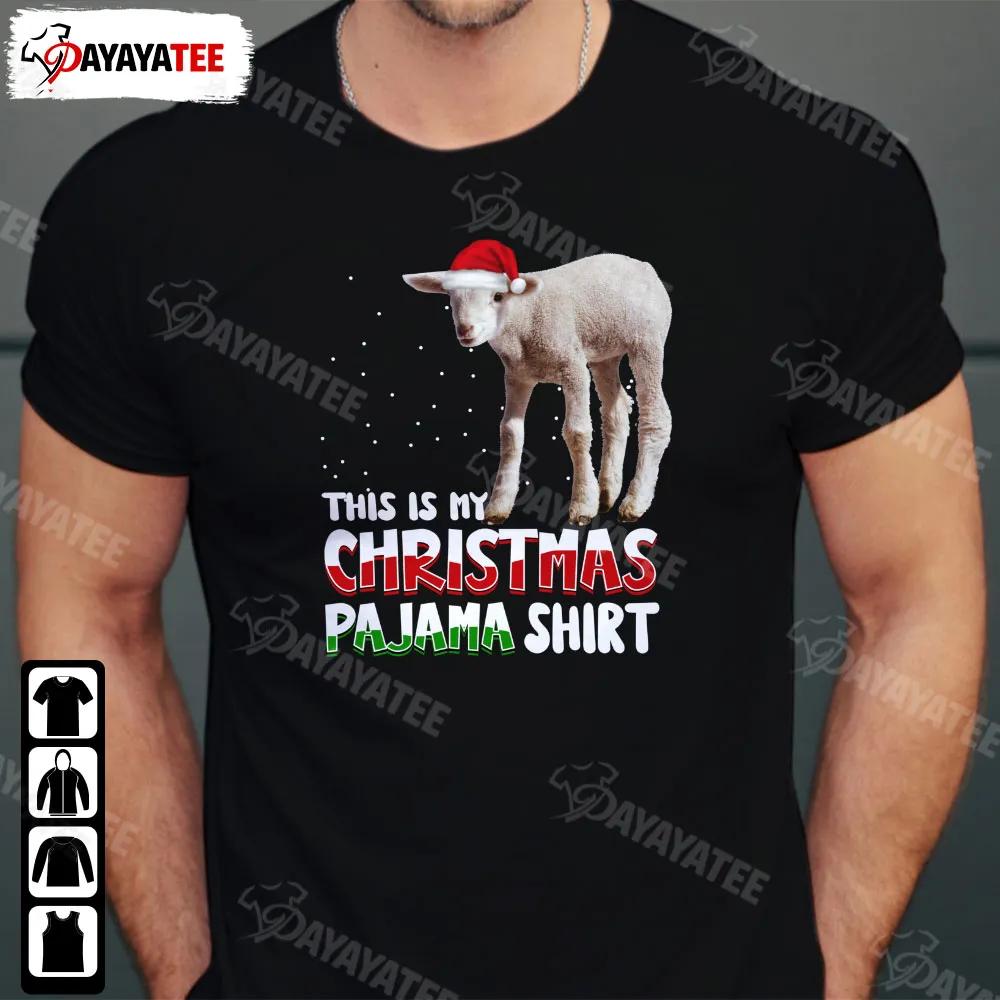 This Is My Christmas Pajama Shirt Sheep Christmas Lights Santa Hat - Ingenious Gifts Your Whole Family
