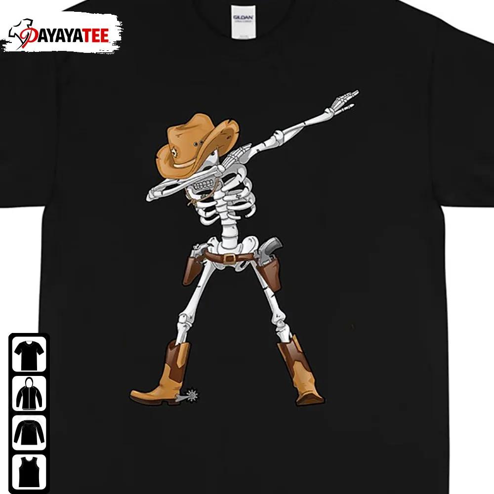 Vintage Halloween Skeleton Cowboy Shirt Unisex Merch Gift - Ingenious Gifts Your Whole Family