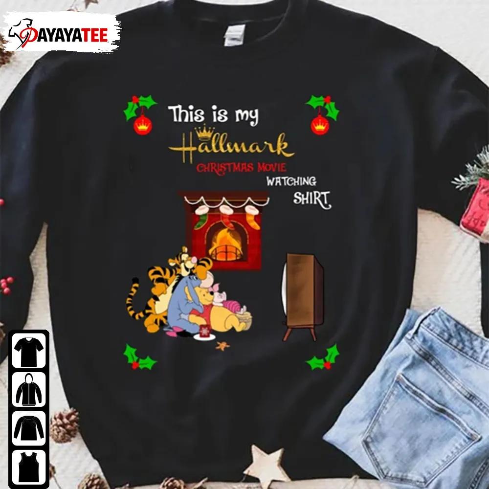 Winnie The Pooh Friends This Is My Hallmark Christmas Movie Watching Sweatshirts Shirt Hoodie - Ingenious Gifts Your Whole Family