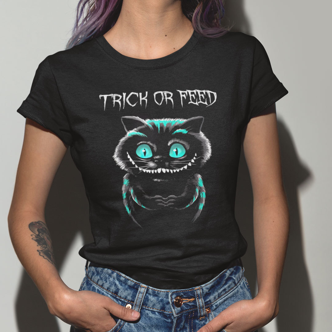 Black Cat Trick Or Feed Halloween Shirt