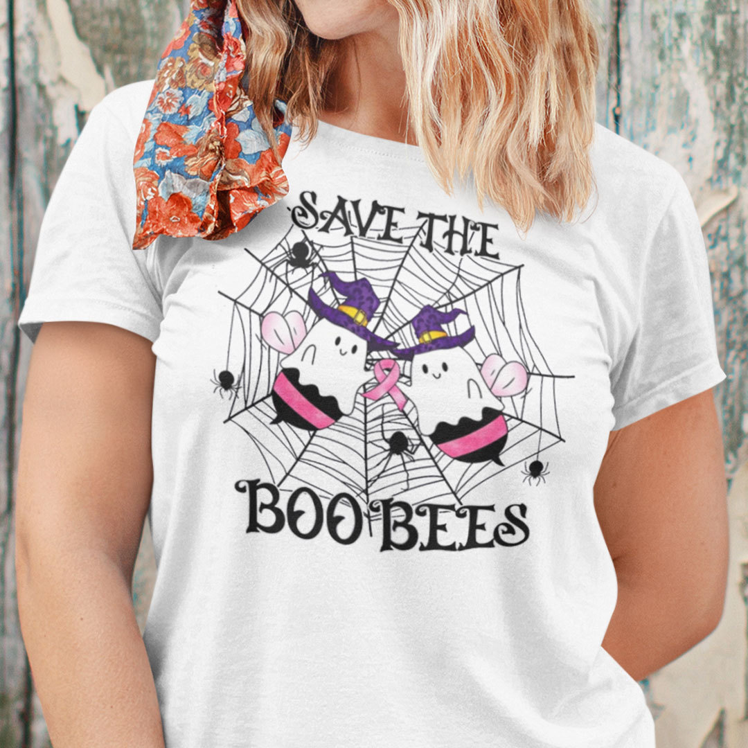 Save The Boo Bees T Shirt Halloween Breast Cancer Awareness