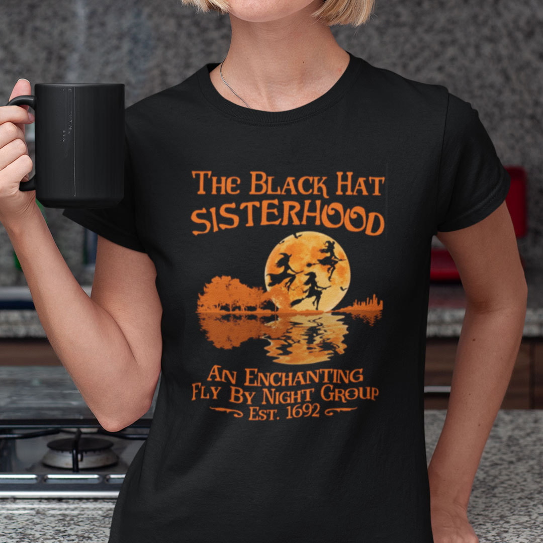The Black Hat Sisterhood Fly By Night Group Halloween T Shirt