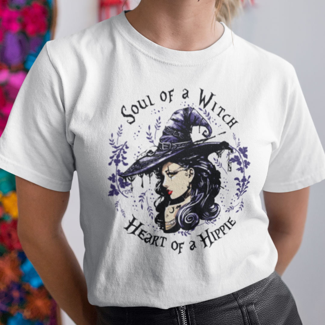 Soul Of A Witch Heart Of A Hippie Halloween T Shirt