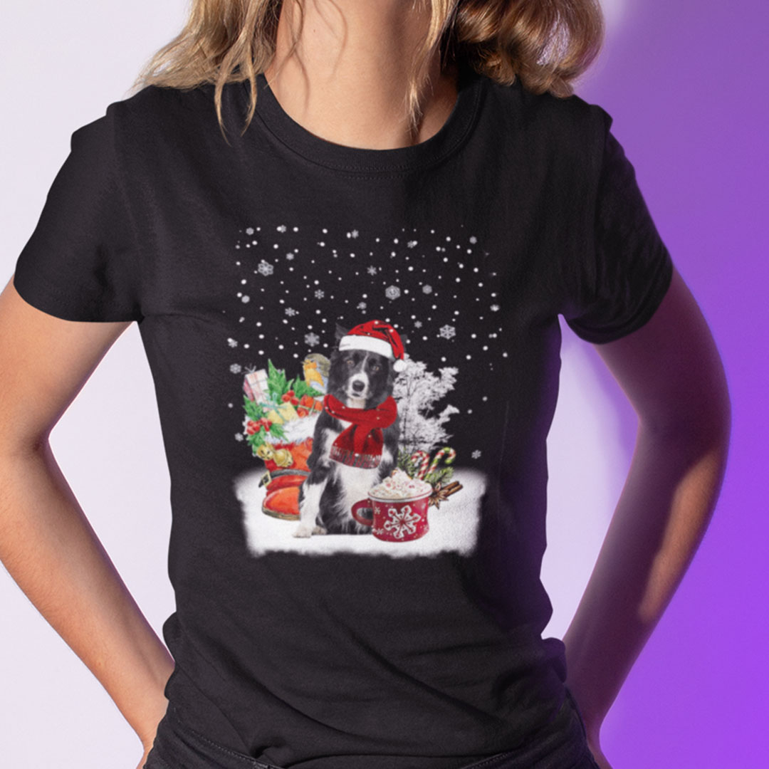 Dog Christmas Shirt Border Collie Lovers