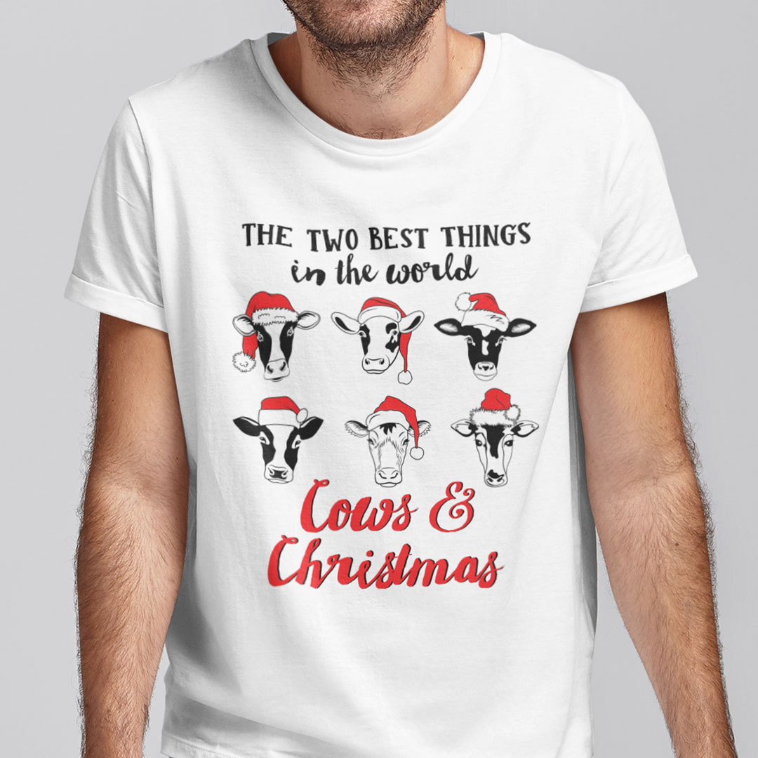 Christmas Cow Shirt Two Best Things In The World Cow And Christmas