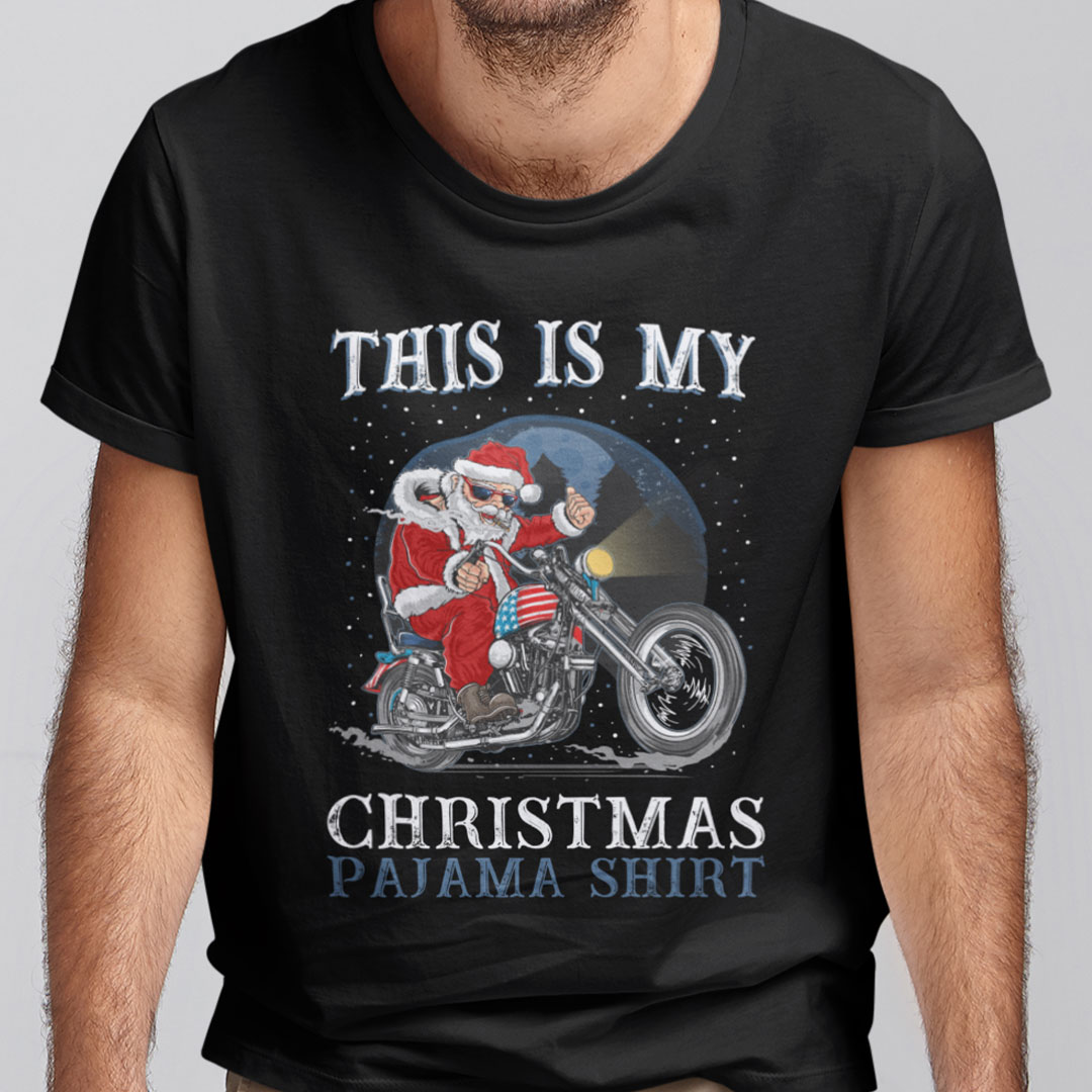 This Is My Christmas Pajama Shirt Xmas Lights Funny Holiday T-shirt