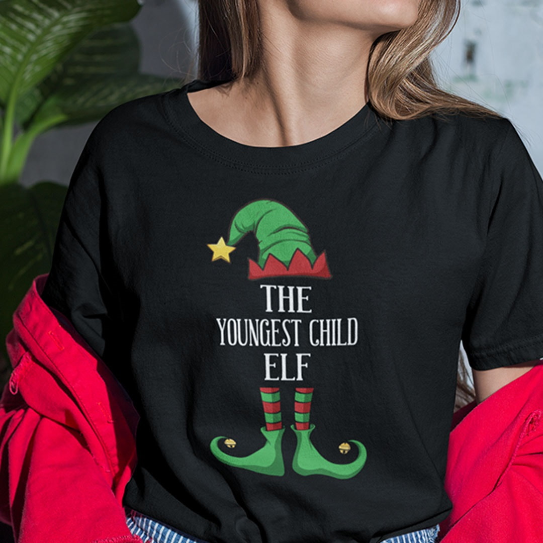 The Youngest Child Elf Shirt Xmas Gift Family Group Elf Christmas