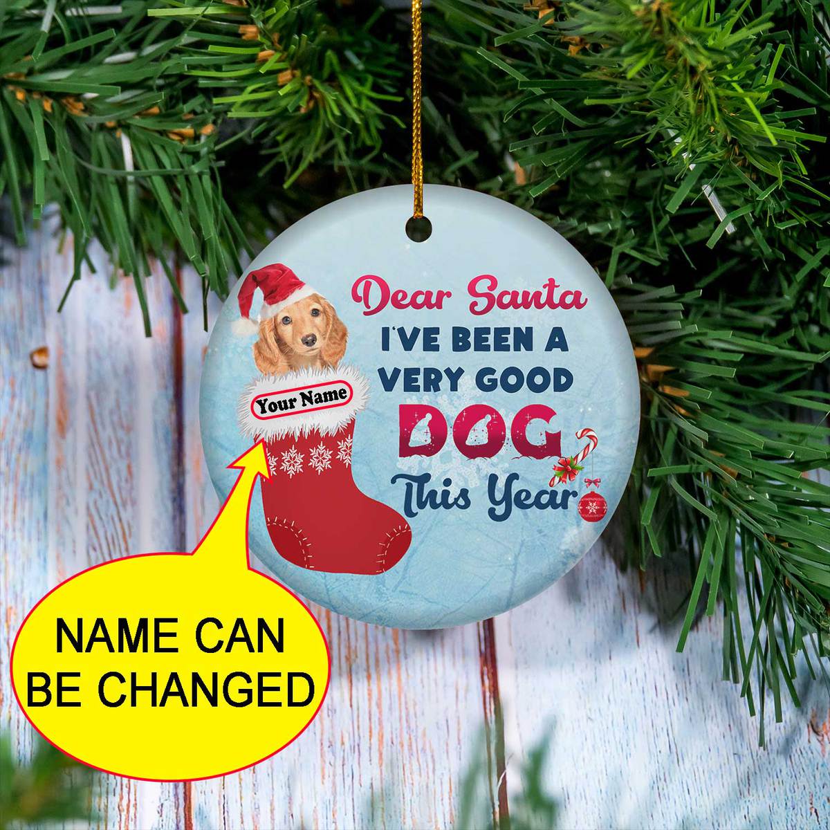 Personalized Dachshund Christmas Ornament Dear Santa Ive Been A Very Dog