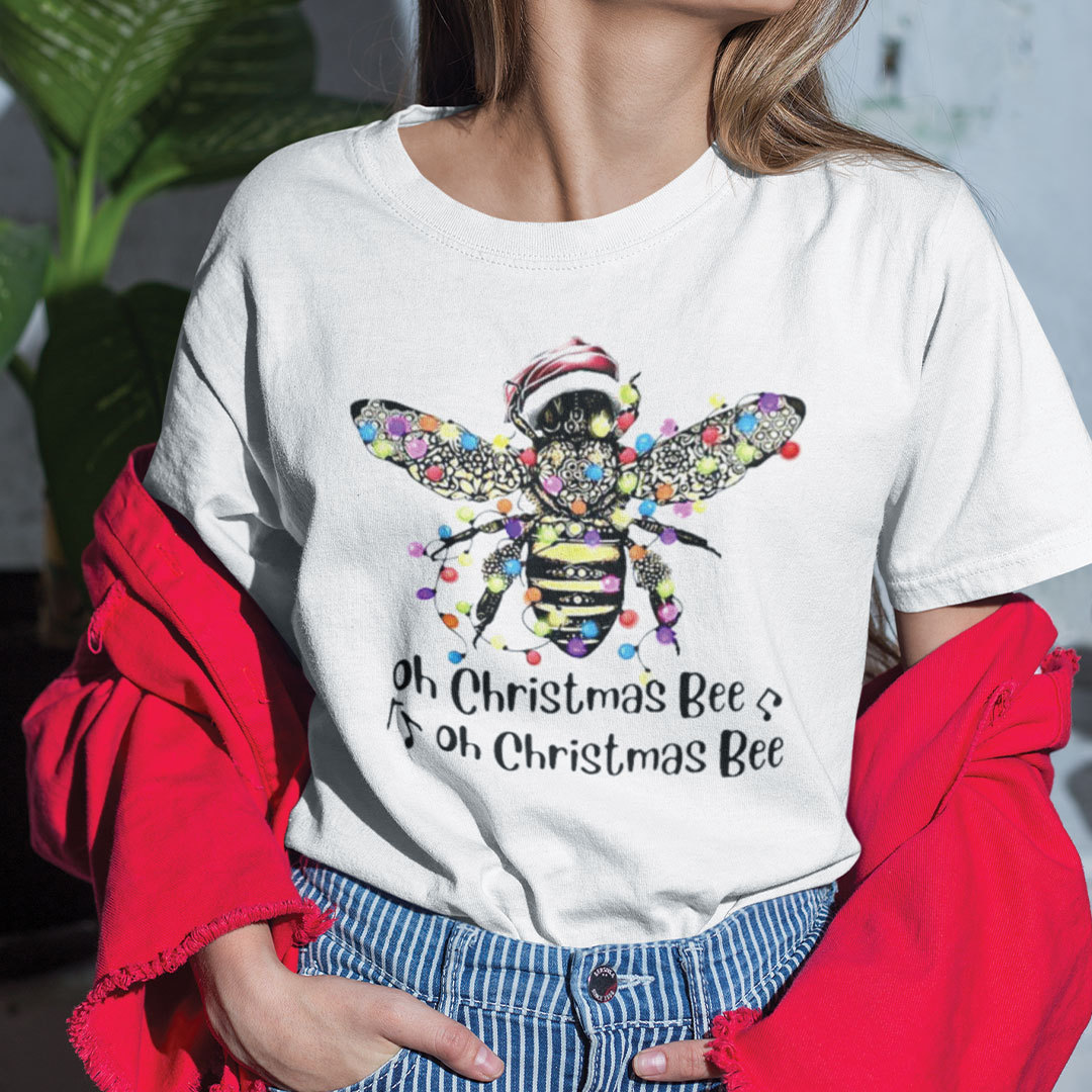 Christmas Bee Shirt Oh Christmas Bee Santa Hat