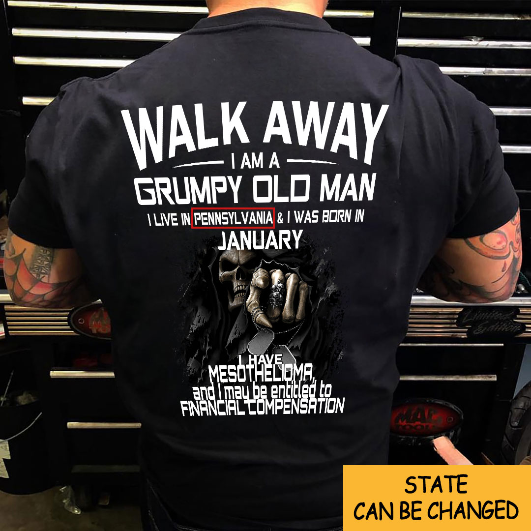Personalized Walk Away I Am A Grumpy Old Man Was Born In January Shirt