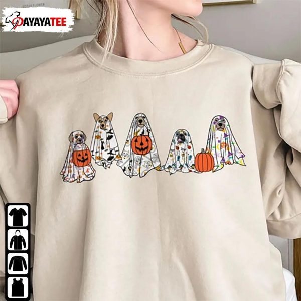 Ghost Dogs Halloween Dog Shirt Floral Spooky Season - Ingenious Gifts Your Whole Family