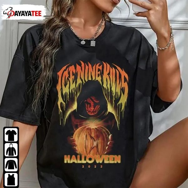 Ice Nine Kills The Trinity Of Terror Tour Shirt Halloween In Horrorwood Pumpkin - Ingenious Gifts Your Whole Family