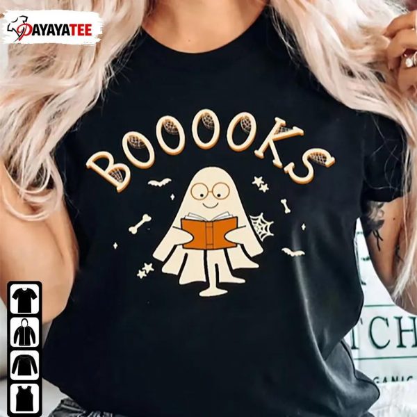 Booooks Ghost Reading Books Halloween Teacher Shirt Librarian Bookworm Gift - Ingenious Gifts Your Whole Family