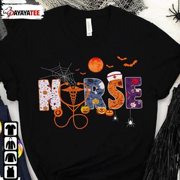 Halloween Nurse Shirt Nursing Stethoscope Pumpkin Moon - Ingenious Gifts Your Whole Family