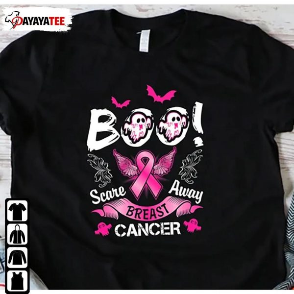 Boo Scare Away Breast Cancer Shirt Halloween Cancer Pink Ribbon Survivor - Ingenious Gifts Your Whole Family